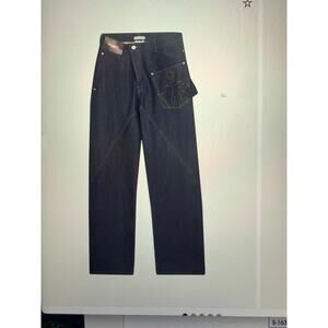 JW Anderson Twisted Workwear Jeans Indigo Size 24 NWT Designer Denim